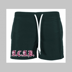 A.C.A.B. - plavky s mot&iacute;vom - plavkov&eacute; p&aacute;nske kraťasy s pohodlnou gumou v p&aacute;se a &scaron;n&uacute;rkou na dotiahnutie vhodn&eacute; aj ako klasick&eacute; kraťasy na voľn&yacute; čas